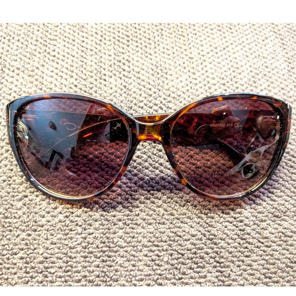 Oscar de la Renta Mod 1252 Tortoiseshell‎ Oversized Butterfly Sunglasses